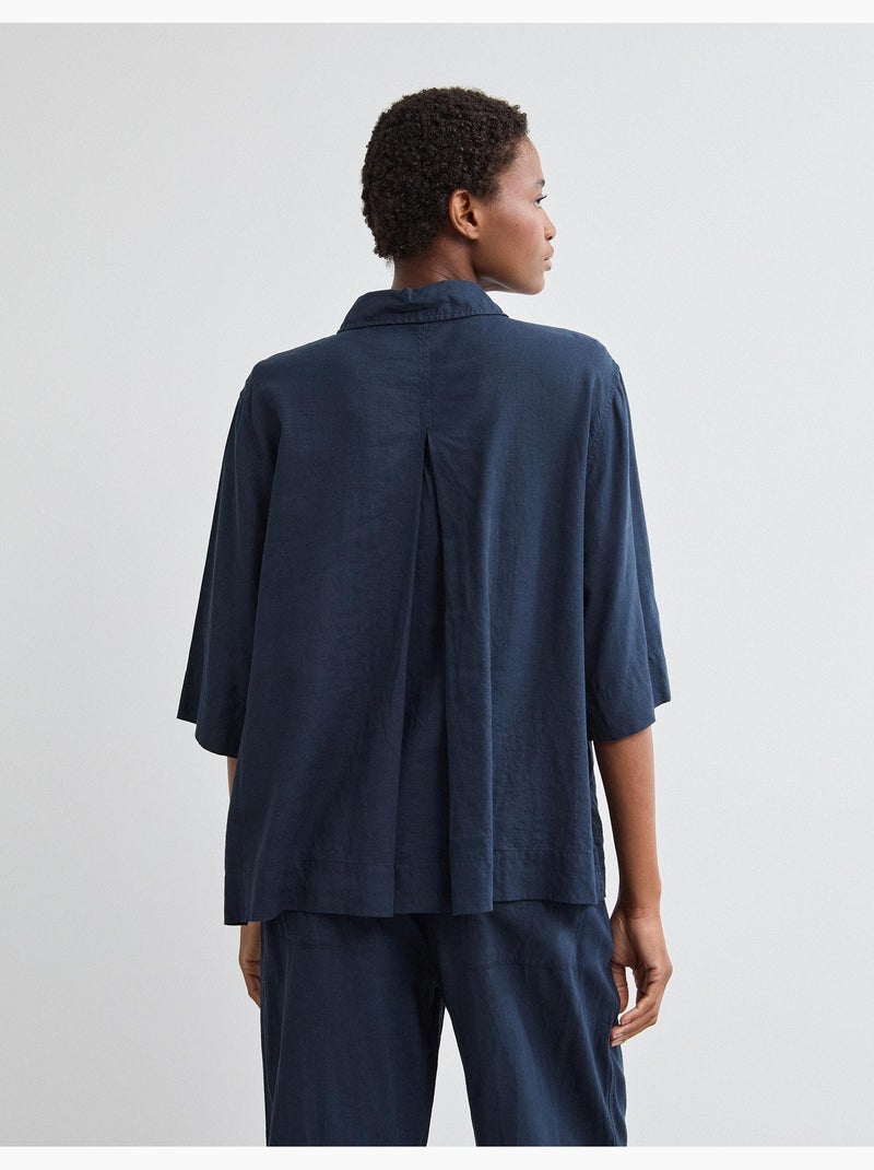 Camisa de lino, MO Fashion Azul - Kiabi