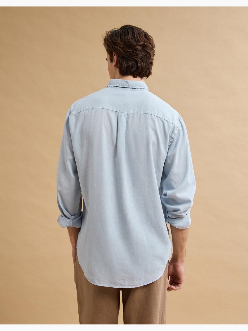 Camisa de lino, MO Fashion Azul - Kiabi