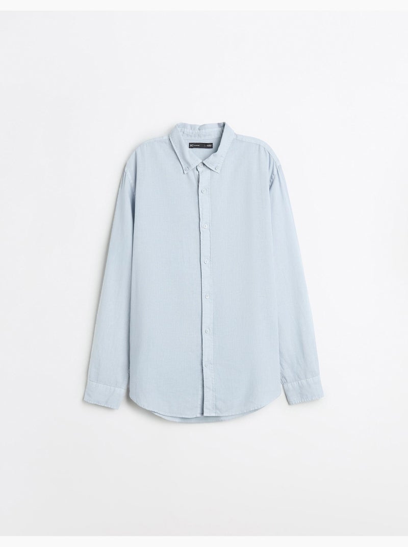 Camisa de lino, MO Fashion Azul - Kiabi