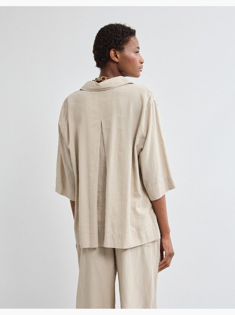 Camisa de lino, MO Fashion Beige - Kiabi