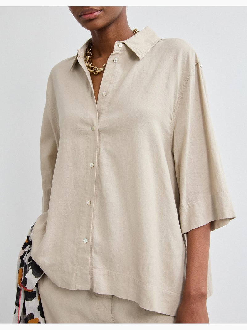 Camisa de lino, MO Fashion Beige - Kiabi