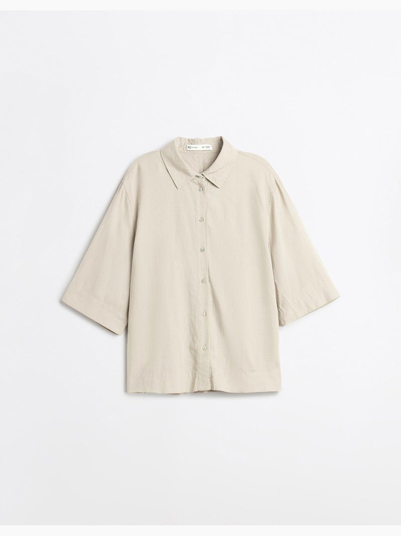 Camisa de lino, MO Fashion Beige - Kiabi