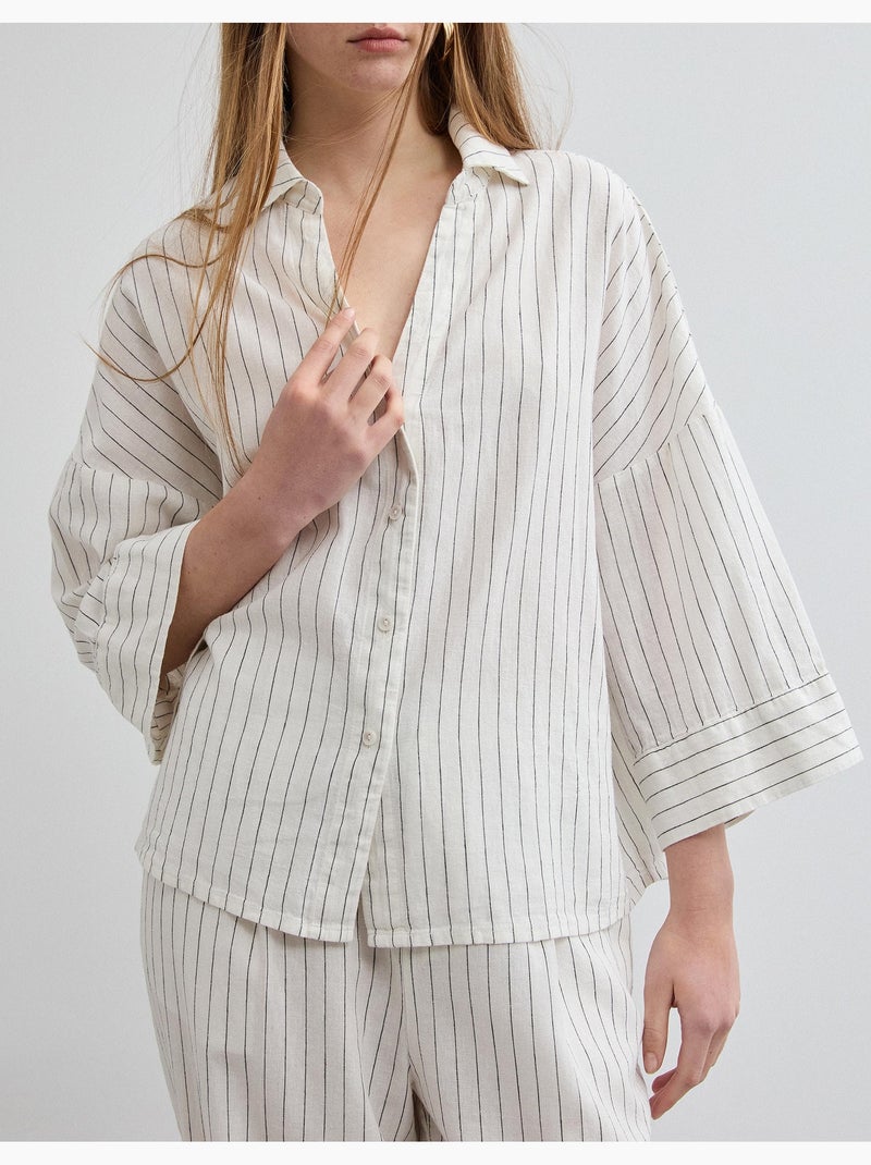 Camisa de lino, MO Fashion Beige - Kiabi