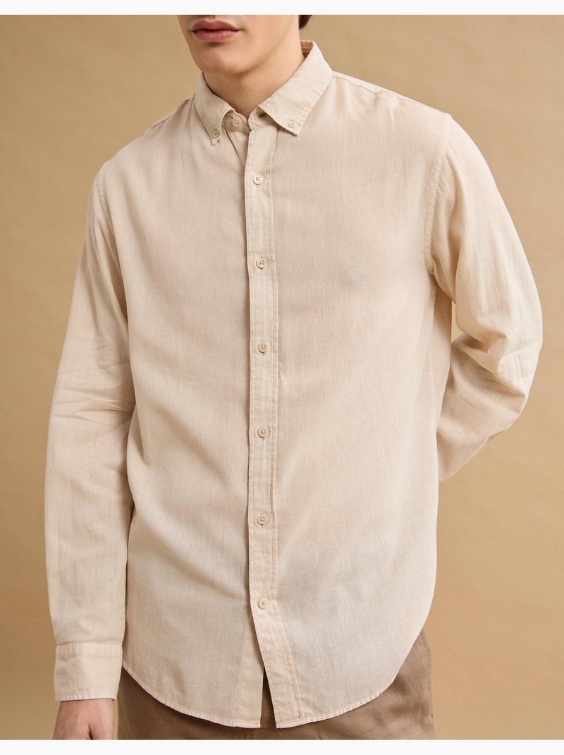Camisa de lino, MO Fashion Beige - Kiabi