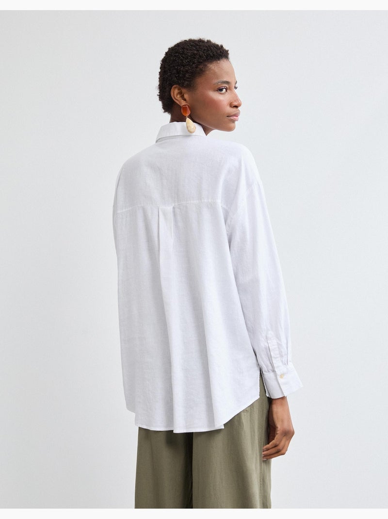 Camisa de lino, MO Fashion Blanco - Kiabi