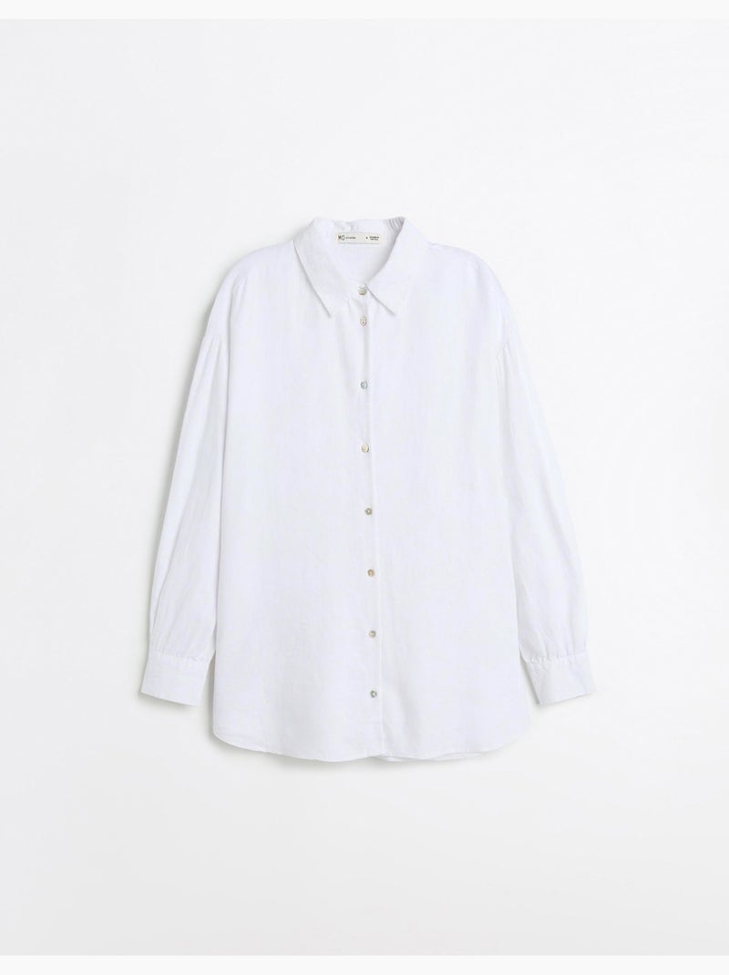 Camisa de lino, MO Fashion Blanco - Kiabi