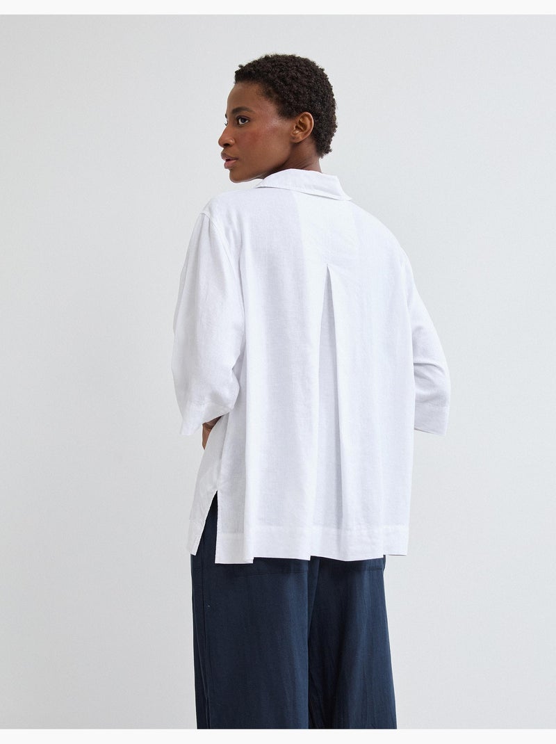 Camisa de lino, MO Fashion Blanco - Kiabi