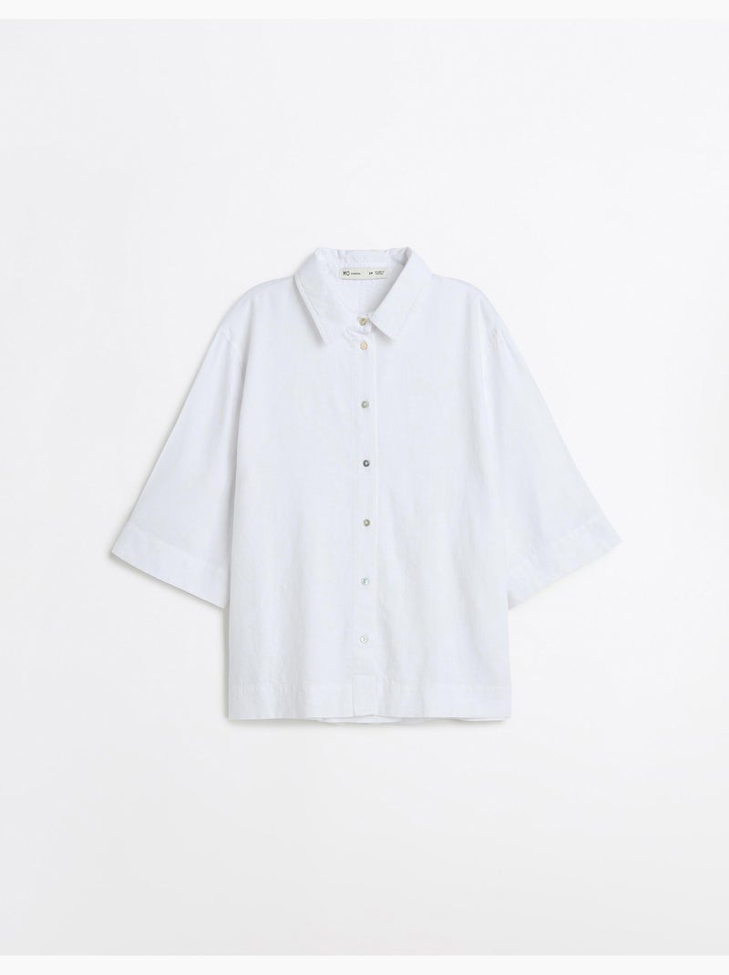 Camisa de lino, MO Fashion Blanco - Kiabi