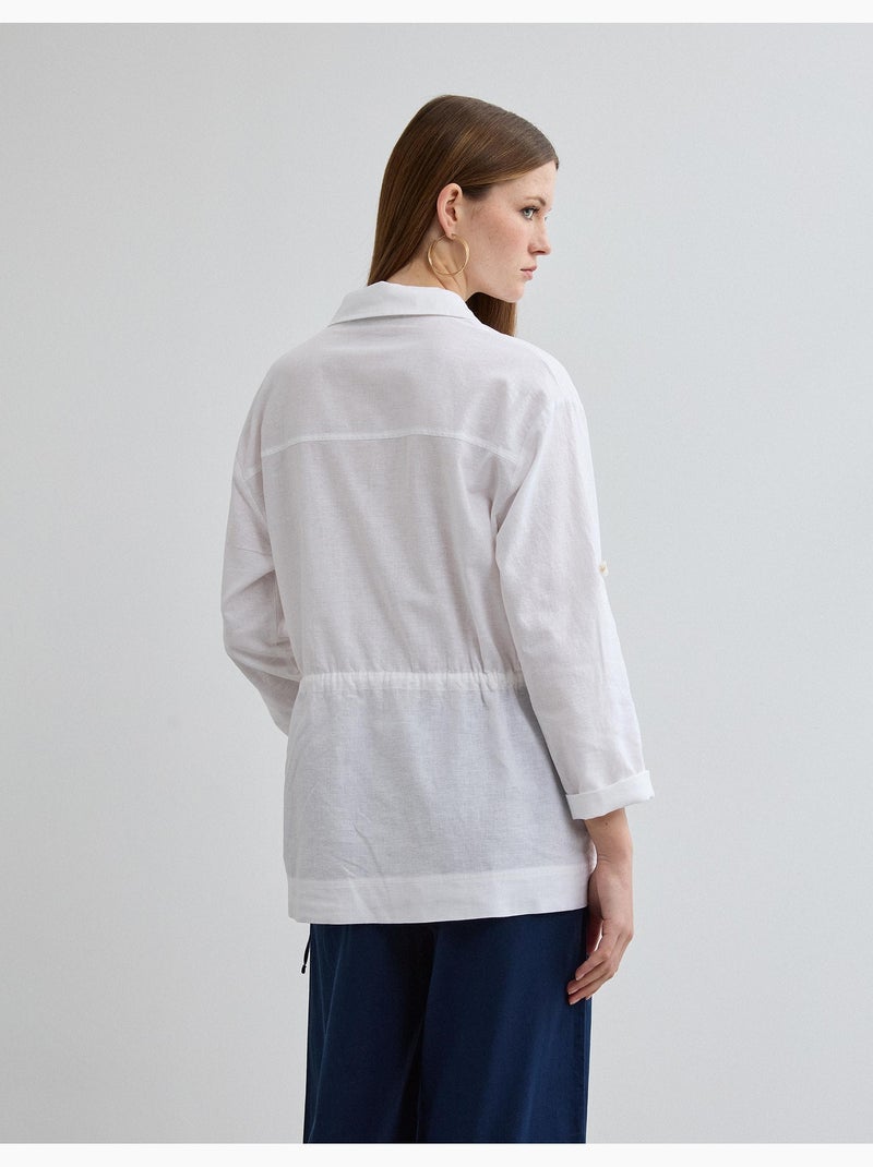 Camisa de lino, MO Fashion Blanco - Kiabi