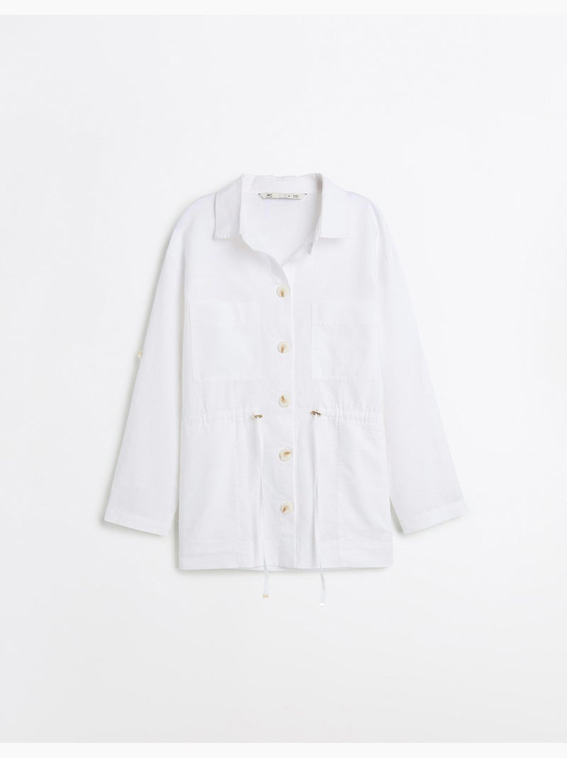 Camisa de lino, MO Fashion Blanco - Kiabi