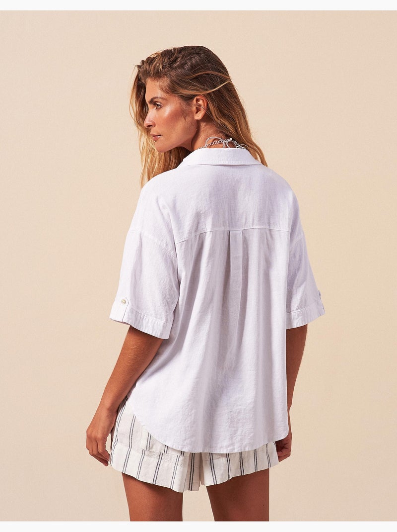 Camisa de lino, MO Fashion Blanco - Kiabi