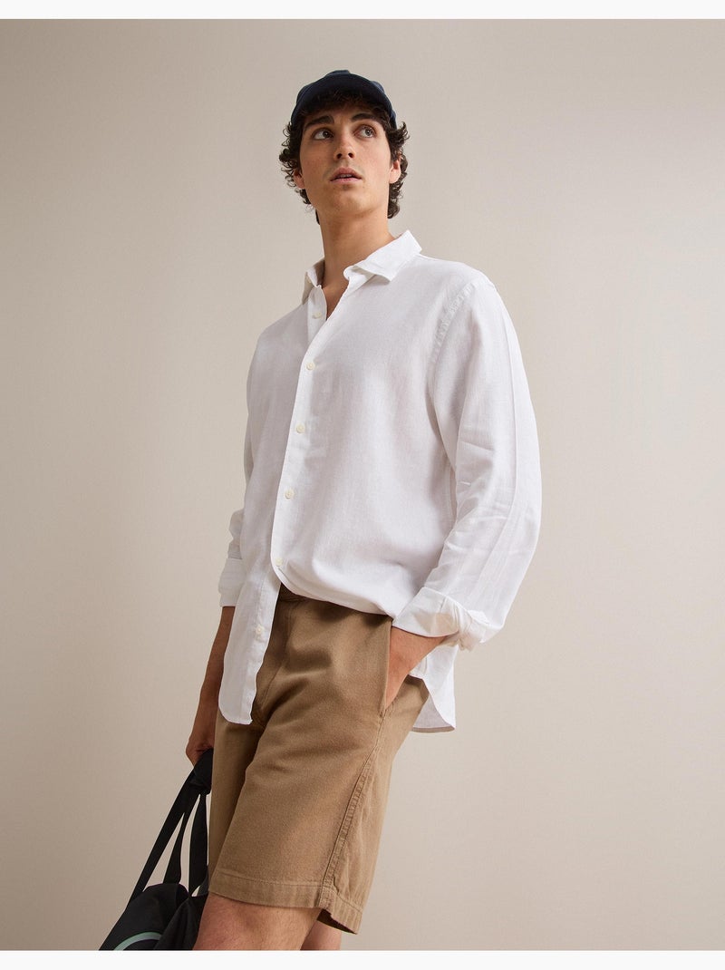 Camisa de lino, MO Fashion Blanco - Kiabi