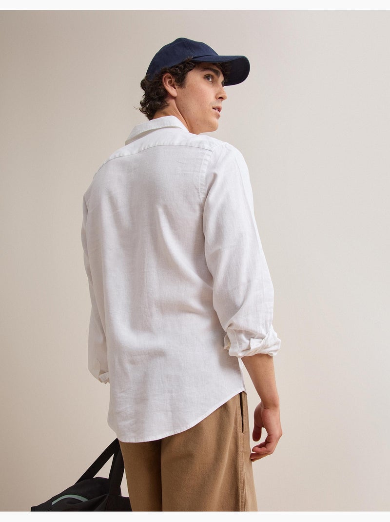 Camisa de lino, MO Fashion Blanco - Kiabi