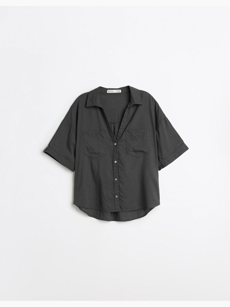 Camisa de lino, MO Fashion Gris - Kiabi