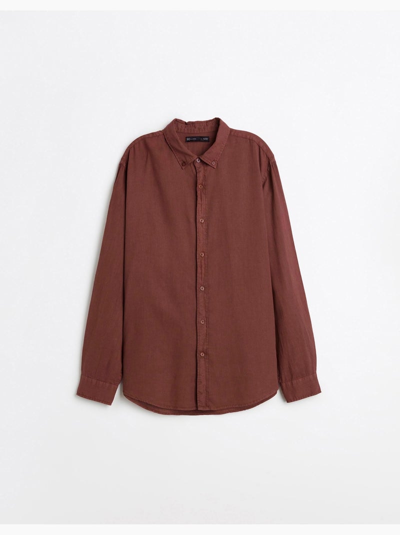 Camisa de lino, MO Fashion Marrón - Kiabi