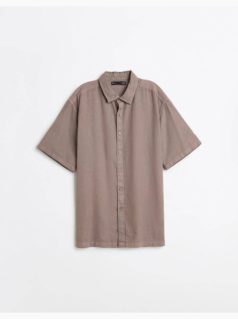 Camisa de lino, MO Fashion Marrón - Kiabi