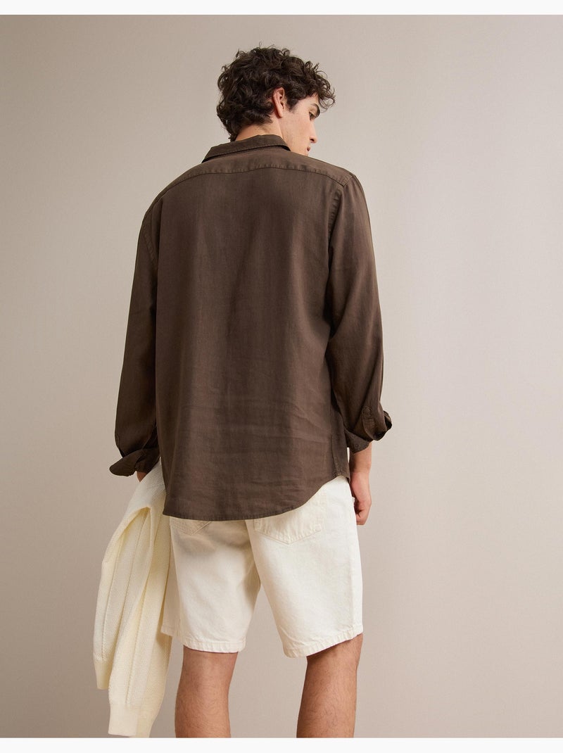 Camisa de lino, MO Fashion Marrón - Kiabi