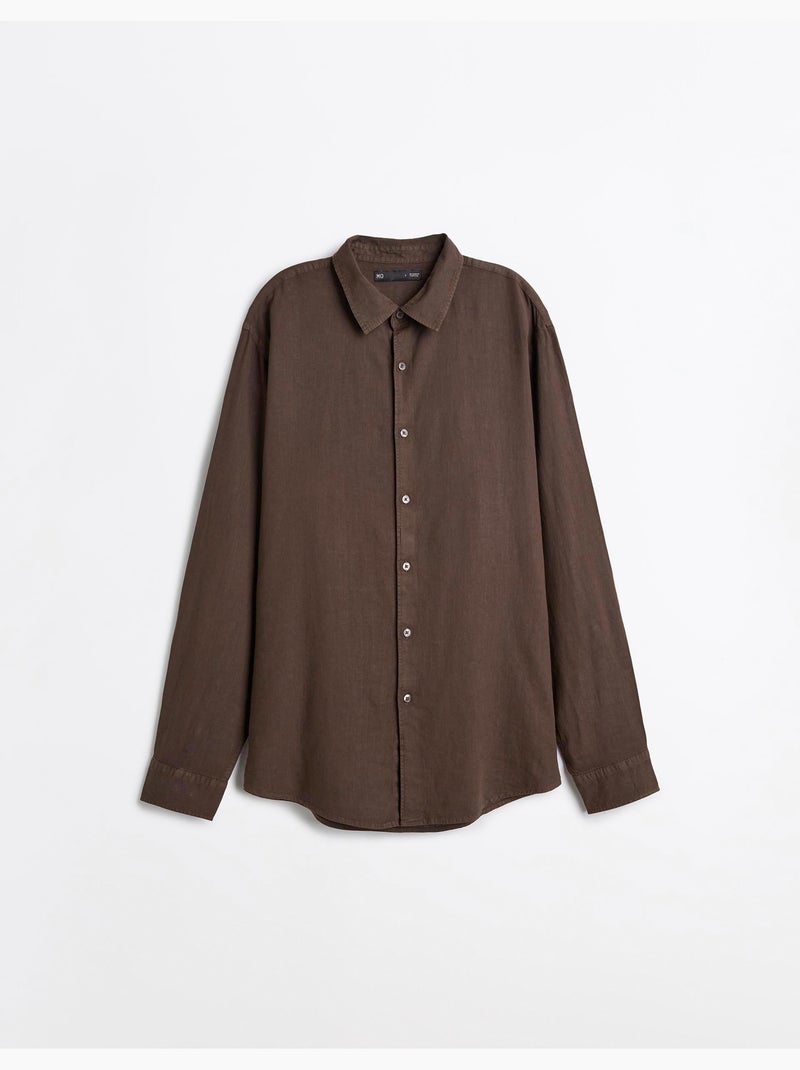 Camisa de lino, MO Fashion Marrón - Kiabi
