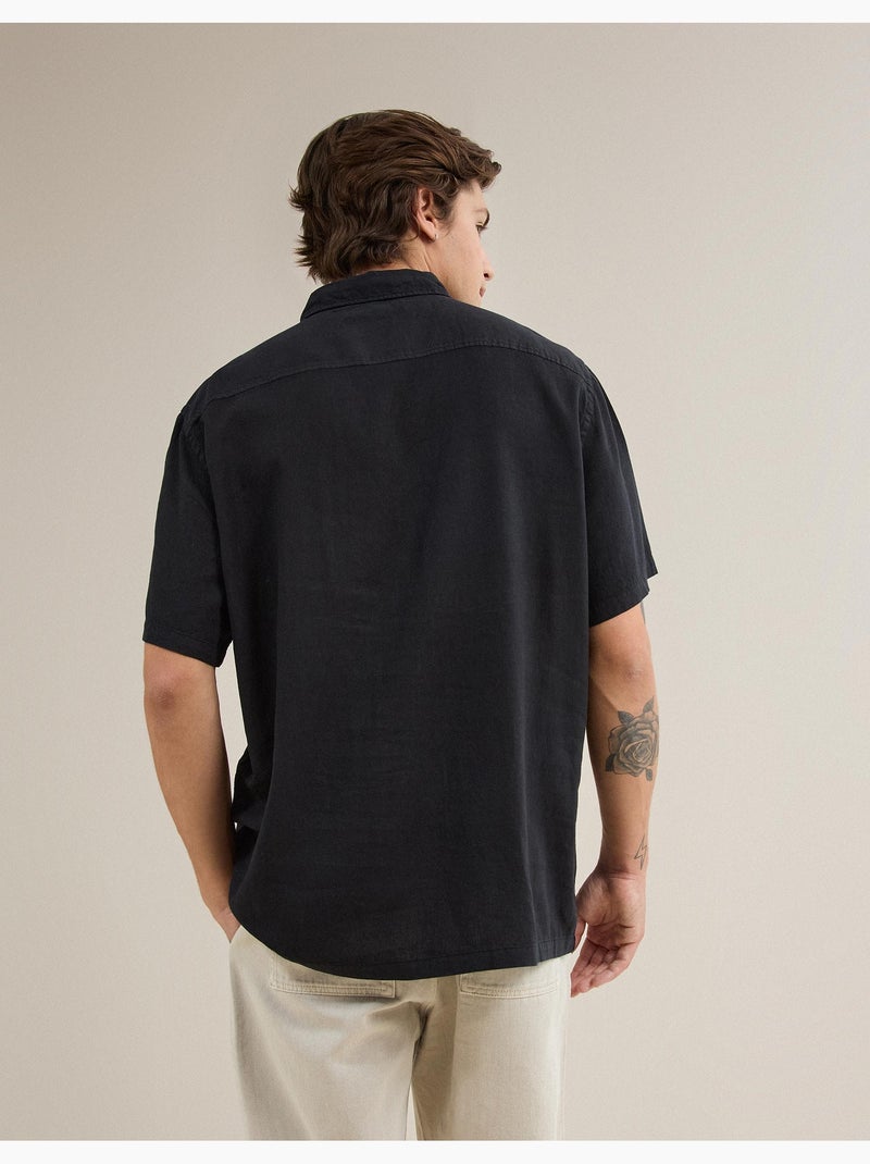 Camisa de lino, mo fashion Negro - Kiabi