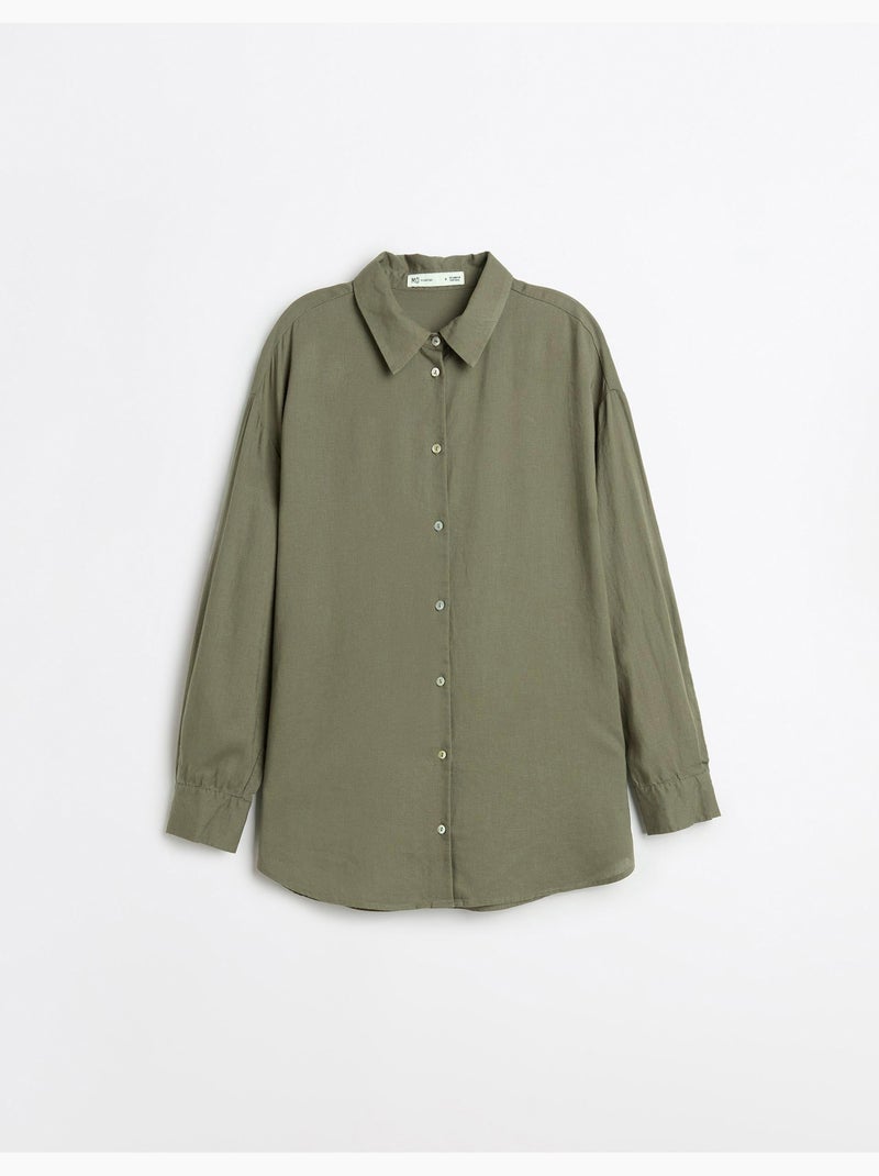 Camisa de lino, MO Fashion Verde - Kiabi
