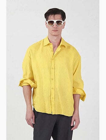 Camisa de lino oversize para hombre giesto