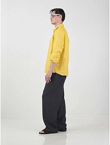 Camisa de lino oversize para hombre giesto
