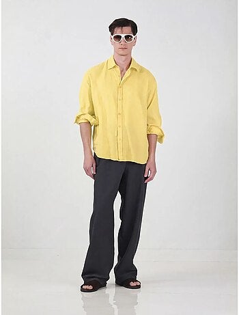Camisa de lino oversize para hombre giesto