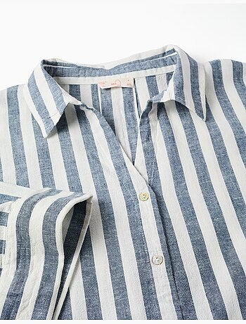 Camisa de lino oversized a rayas You&Me