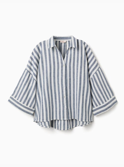 Camisa de lino oversized a rayas You&Me - Kiabi