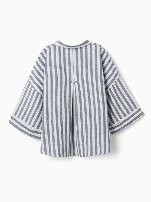 Camisa de lino oversized a rayas You&Me - Kiabi