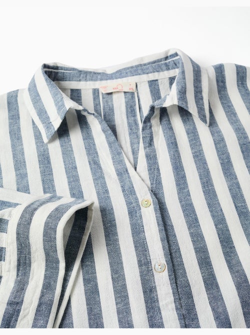 Camisa de lino oversized a rayas You&Me - Kiabi