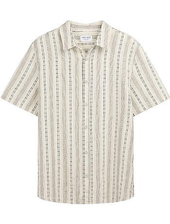 Camisa de lino a rayas para hombre Teddy Smith