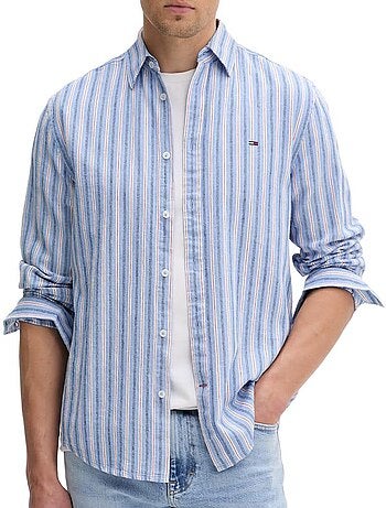 Camisa de lino regular fit para hombre tommy hilfiger