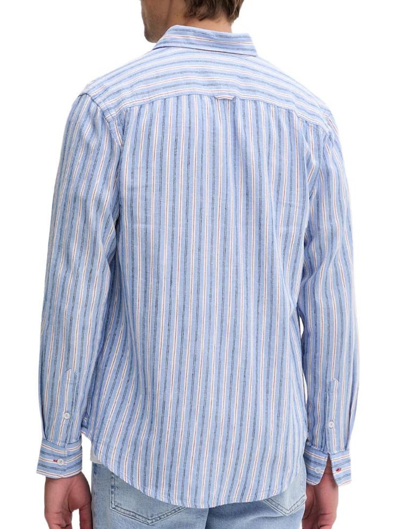 Camisa de lino regular fit tommy hilfiger para hombre, Azul - Kiabi