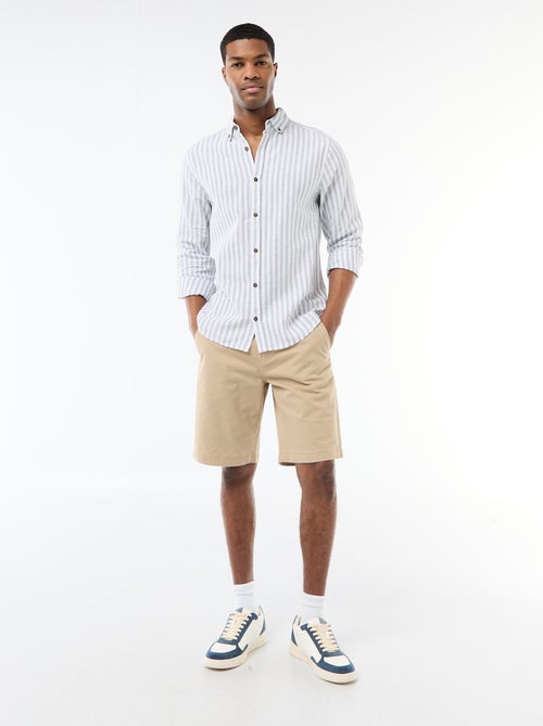 Camisa de lino y algodón a rayas - Kiabi