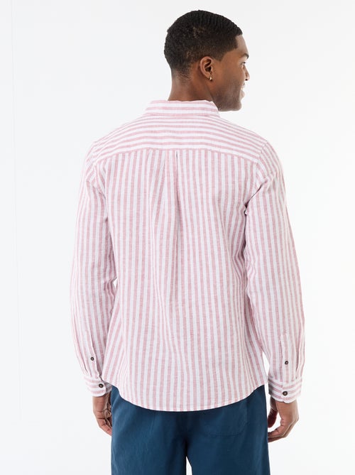 Camisa de lino y algodón a rayas - Kiabi