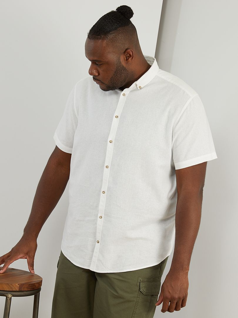 Camisa lino algodón - blanco - Kiabi - 15.00€