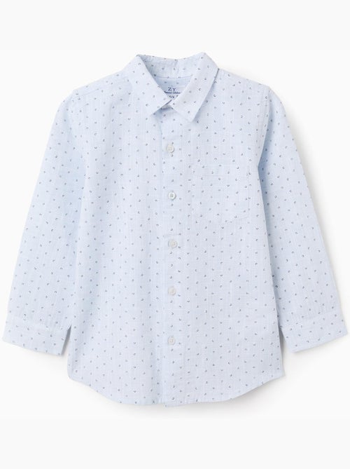 Camisa de lino y algodón con motivo de círculos - Kiabi