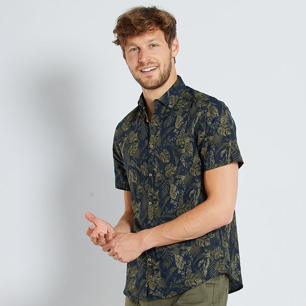 camisa kaki hombre