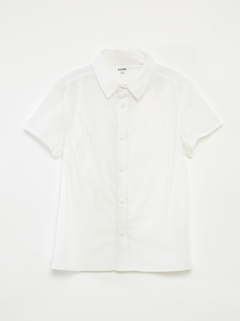 Camisa de manga corta - colección fácil de poner blanco - Kiabi