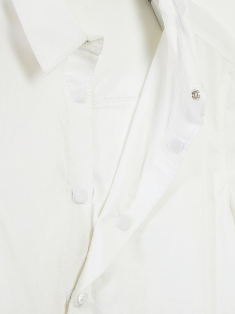 Camisa de manga corta - colección fácil de poner blanco - Kiabi