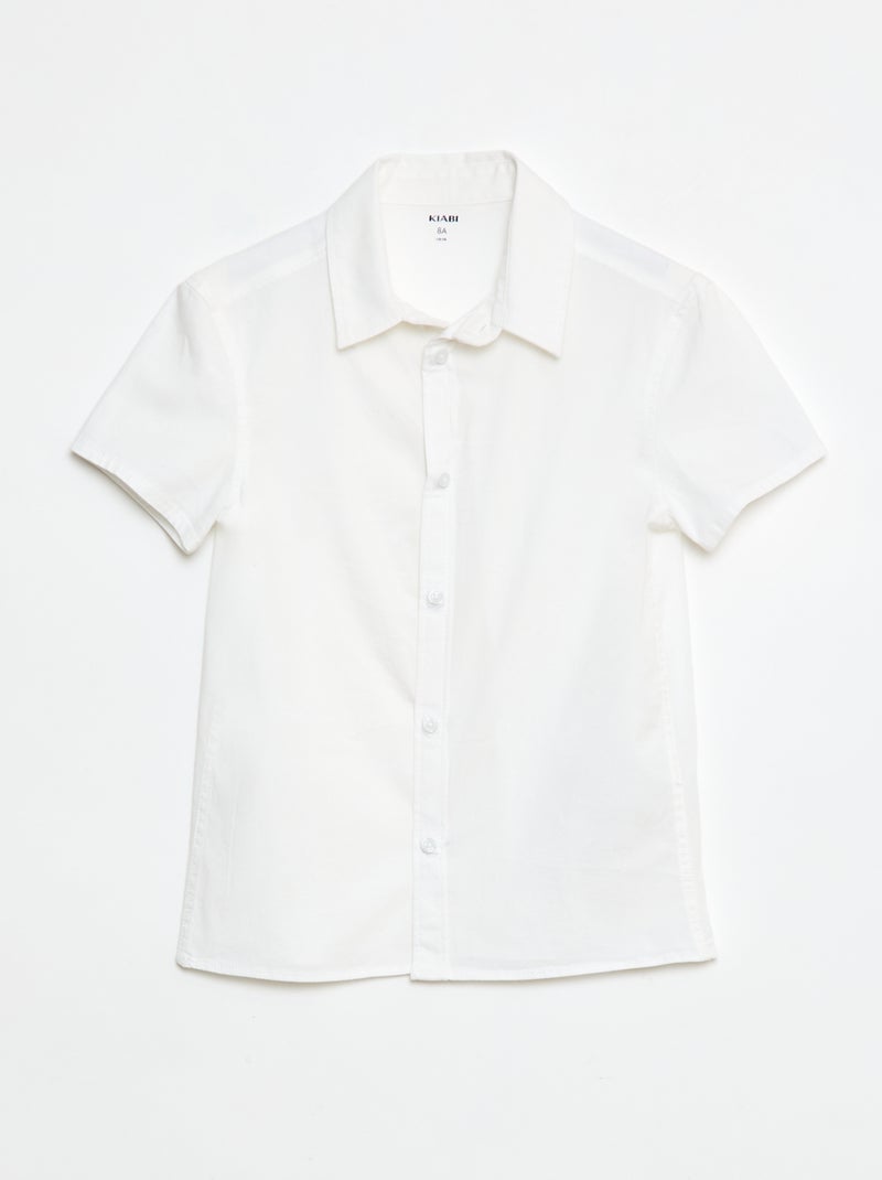 Camisa de manga corta - colección fácil de poner blanco - Kiabi