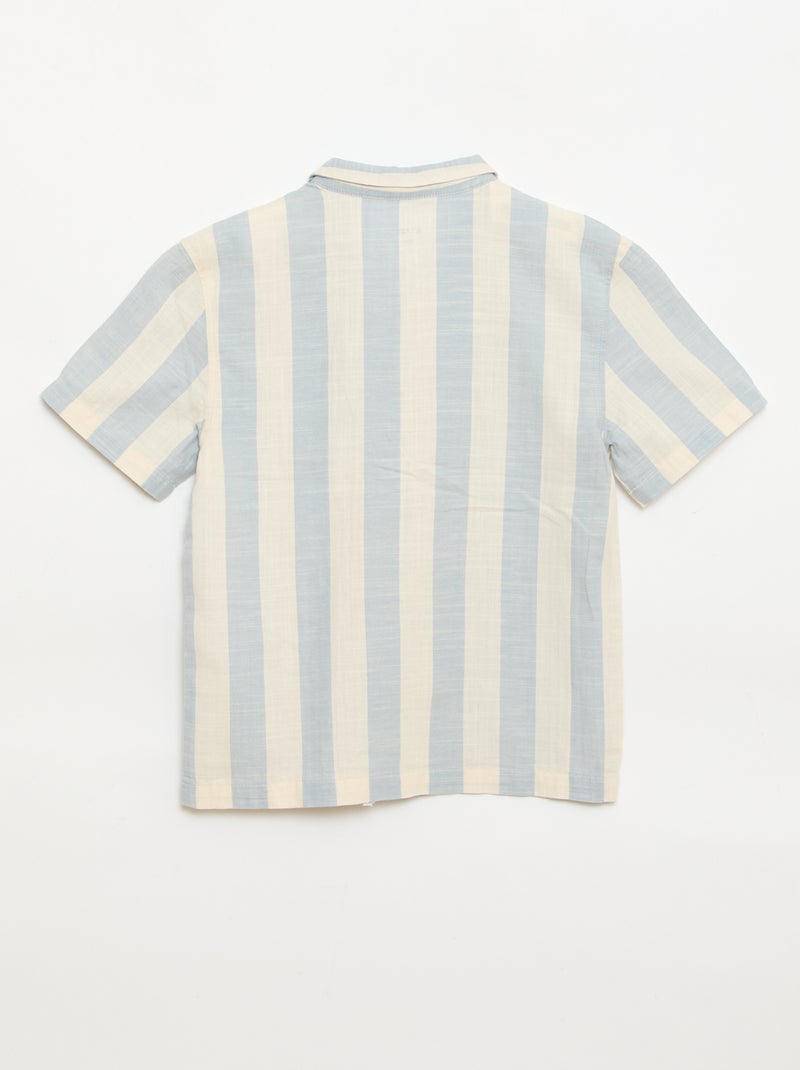 Camisa de manga corta a rayas Azul - Kiabi