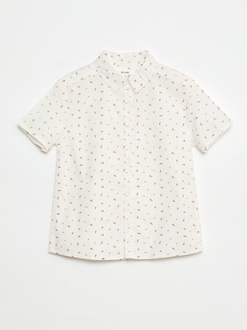 Camisa de manga corta a rayas Blanco - Kiabi