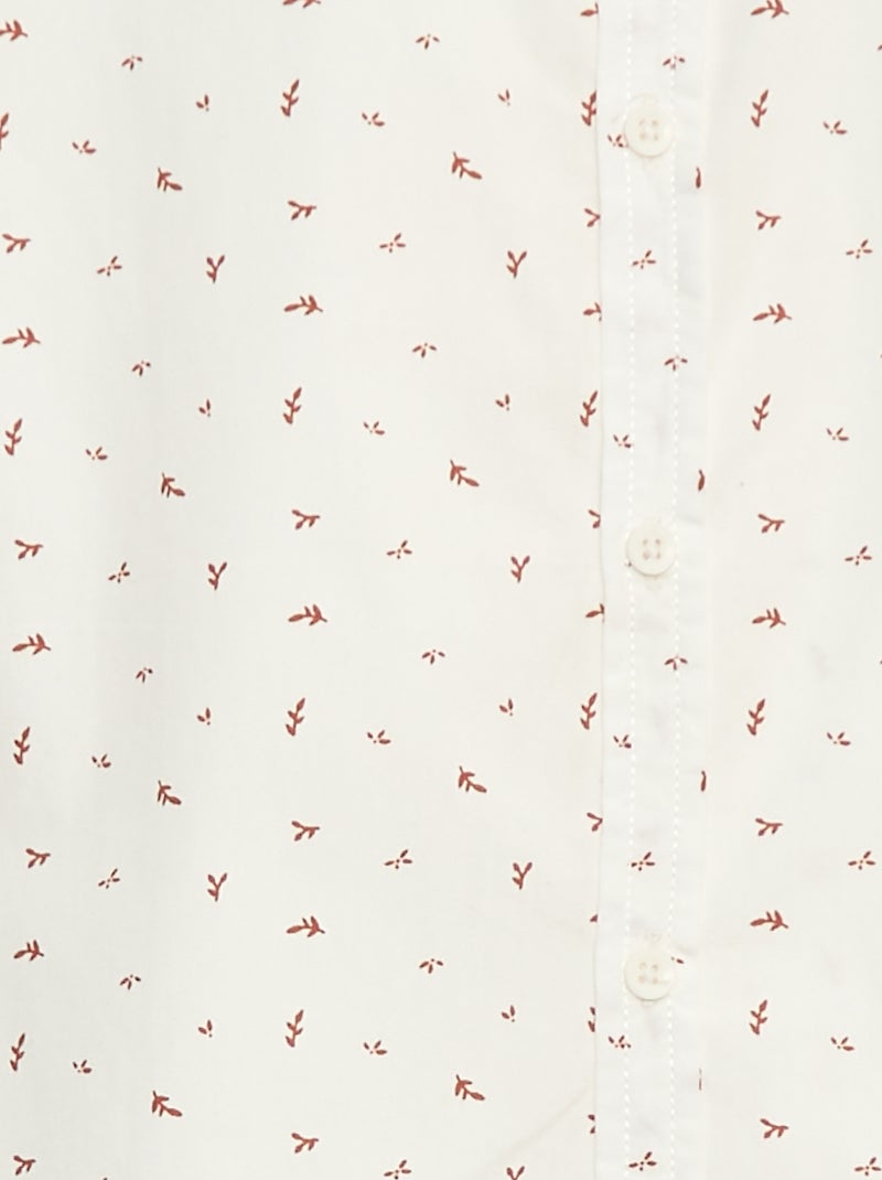 Camisa de manga corta a rayas Blanco - Kiabi