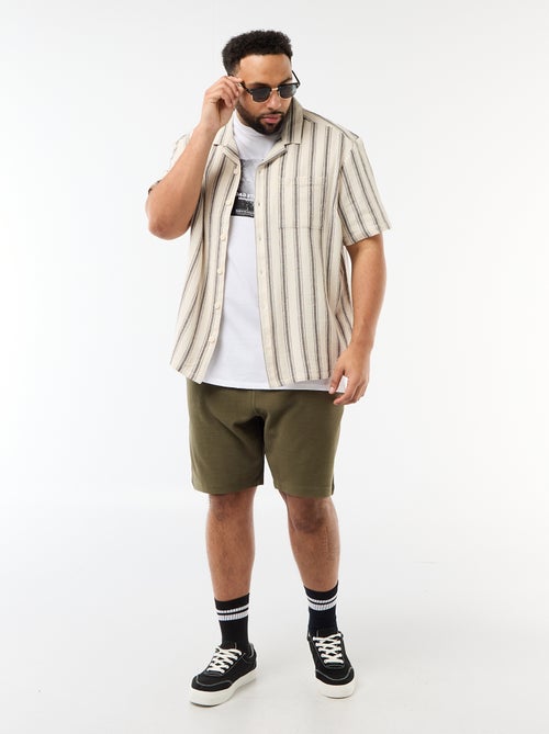 Camisa de manga corta a rayas - Kiabi