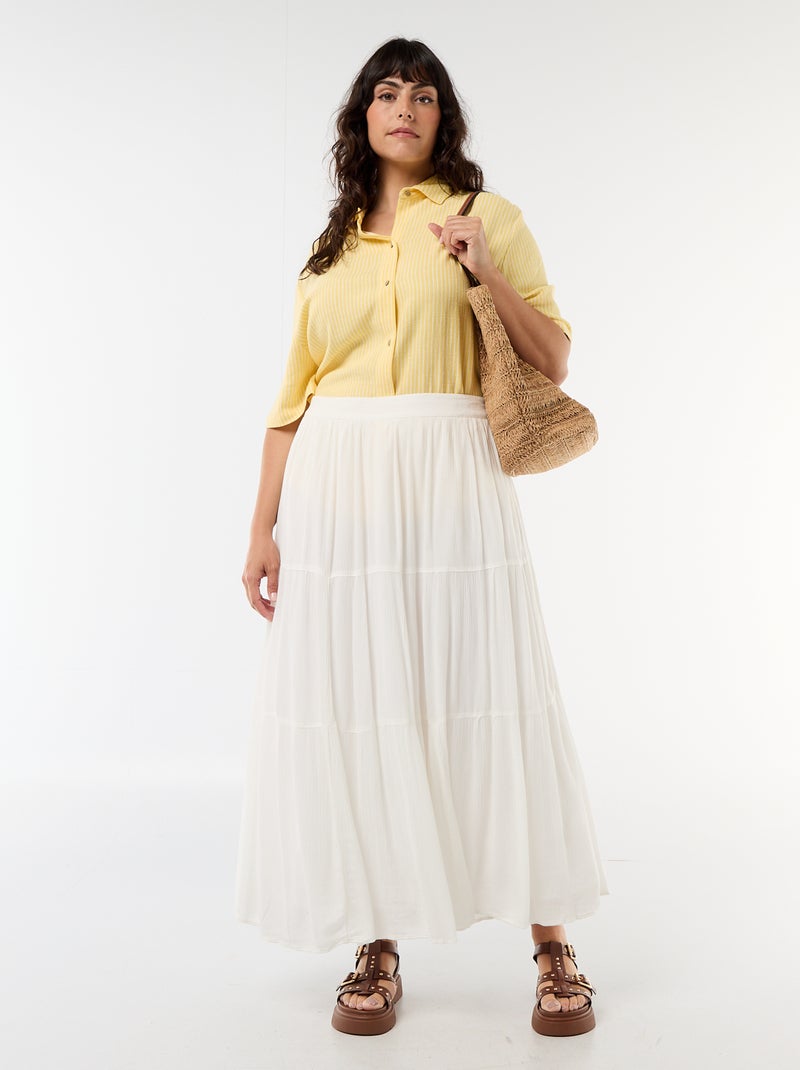 Camisa de manga corta abotonada Amarillo - Kiabi