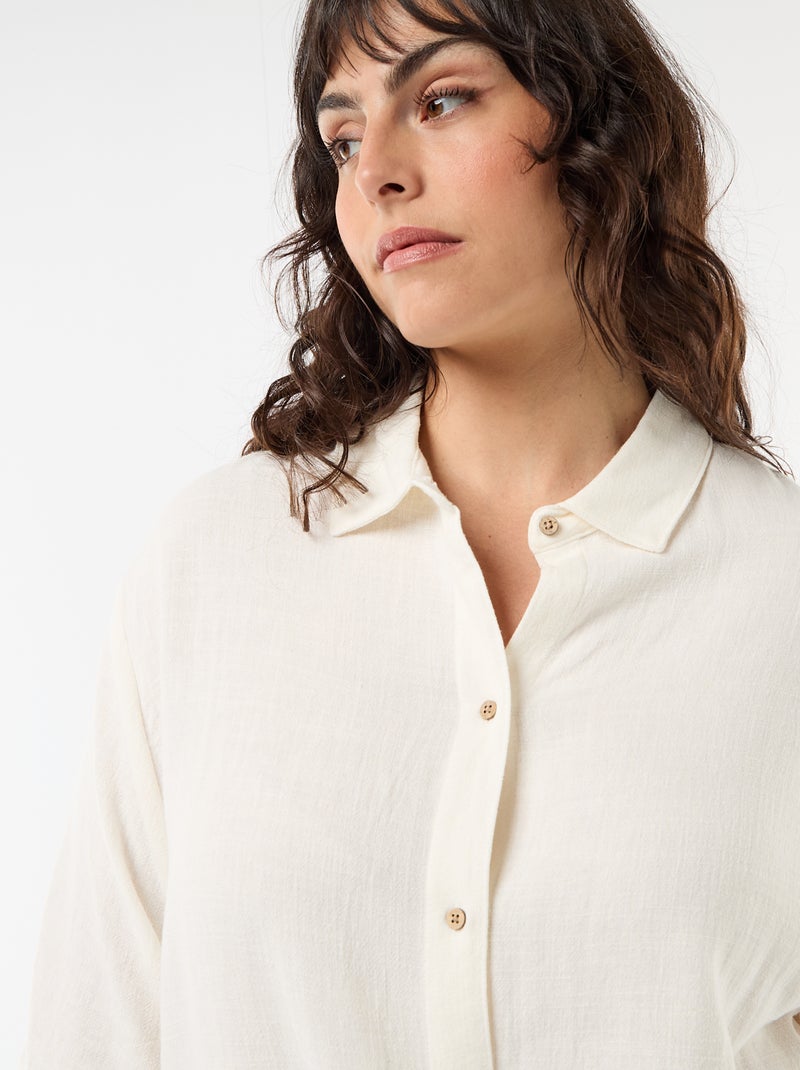 Camisa de manga corta abotonada Blanco - Kiabi