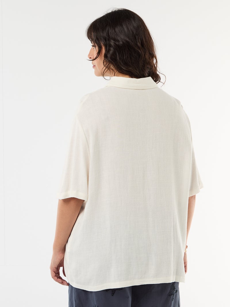Camisa de manga corta abotonada Blanco - Kiabi