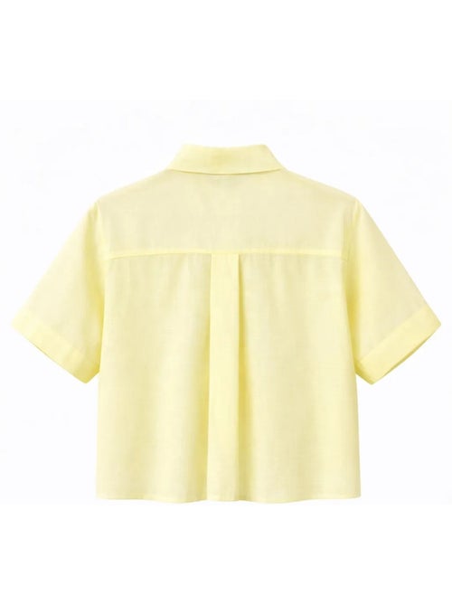 Camisa de manga corta abotonada con accesorio de piedra mixray - Kiabi Camisa de manga corta abotonada con accesorio de piedra mixray - Kiabi